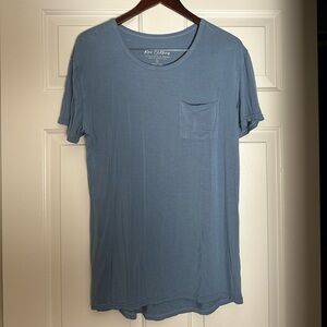 Casual Blue Tee with Pocket by Richer Poorer